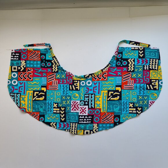 Homemade Apron 26" Waist Funky Colorful Print Tie in Back Half Circle - Picture 1 of 7